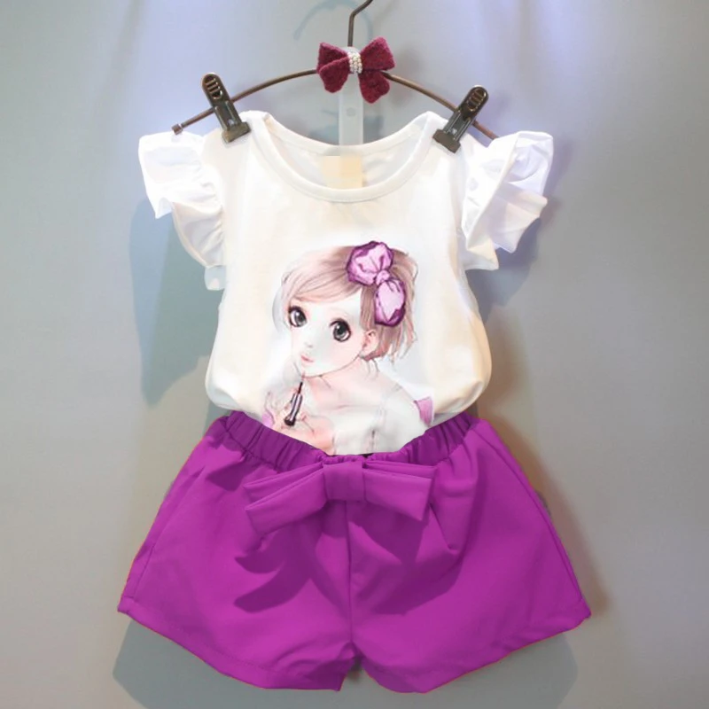 Детский летний комплект с платьем Новинка 2020 года Спортивный костюм в Корейском