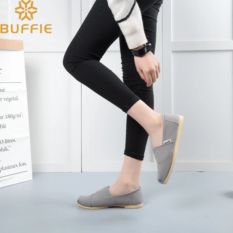 2019 повседневные женские туфли из ткани без шнуровки на плоской подошве осенняя