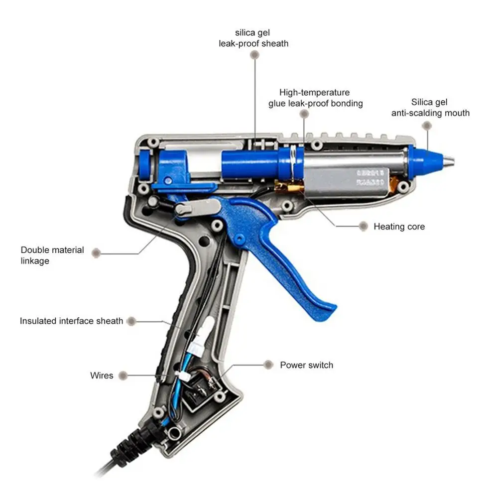 RJ801 30 Вт термоплавкий Клеевой пистолет с клеевой палкой для DIY ручной работы