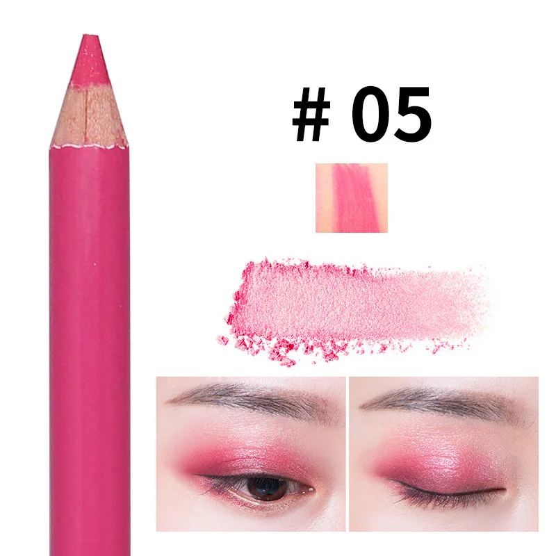 Dual Ended Eyeliner Pencil Colorful Glitter Eyeshadow Eyliner Makeup Brush Waterproof Eyes Beauty Cosmetic |