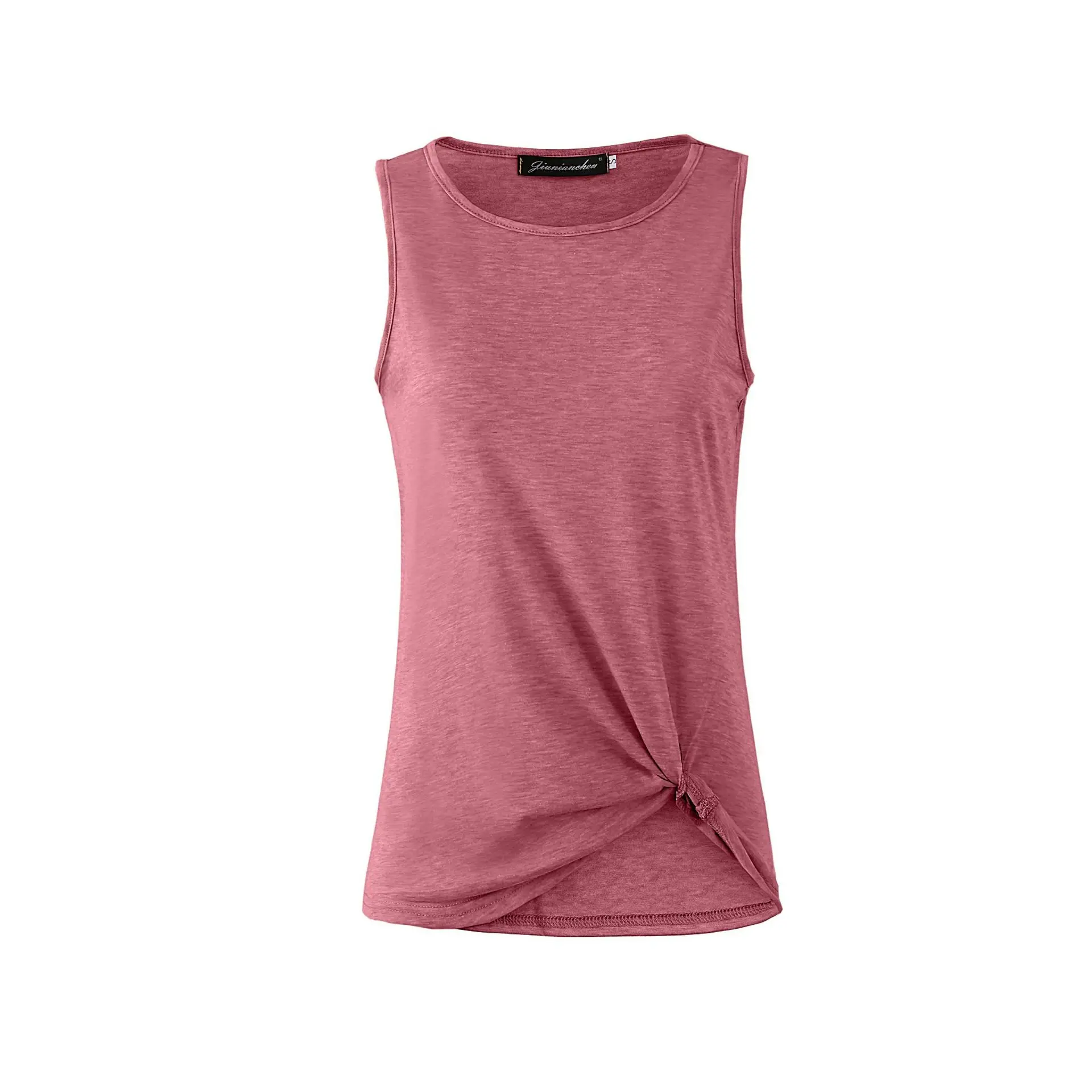 Women's Sleeveless T-shirt Solid Color Knotted Top 2019 Summer Sexy Bandage Knot T Shirts Casual Plus Size Tees | Женская одежда