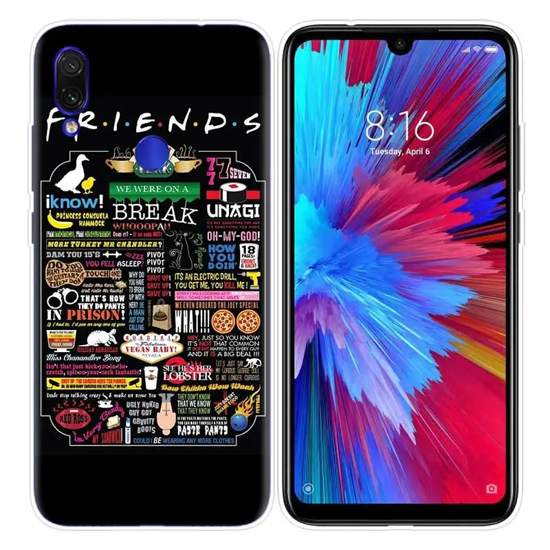 Чехол для ТВ Шоу друзья вместе для Xiao mi Red mi Note 7 7S K20 Y3 GO S2 6 6A 7A 5 Pro mi Play 9T A1 A2 8 Lite Poco F1