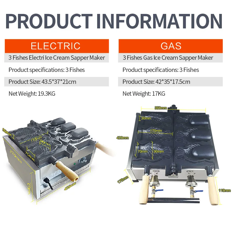 Коммерческие прибор для приготовления мороженого рыбы вафельница Бесплатная
