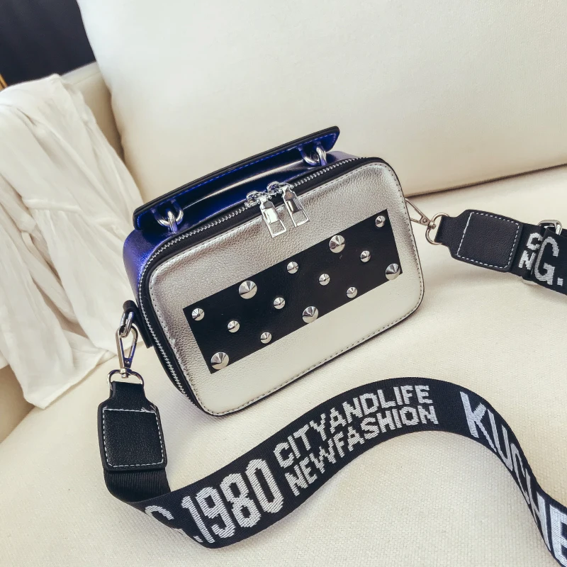 Trend Cool High Quality Women Rivet Mini Handbags New Fashion Lady Designers Shoulder Bag Female with personality Crossbody Bags | Багаж и