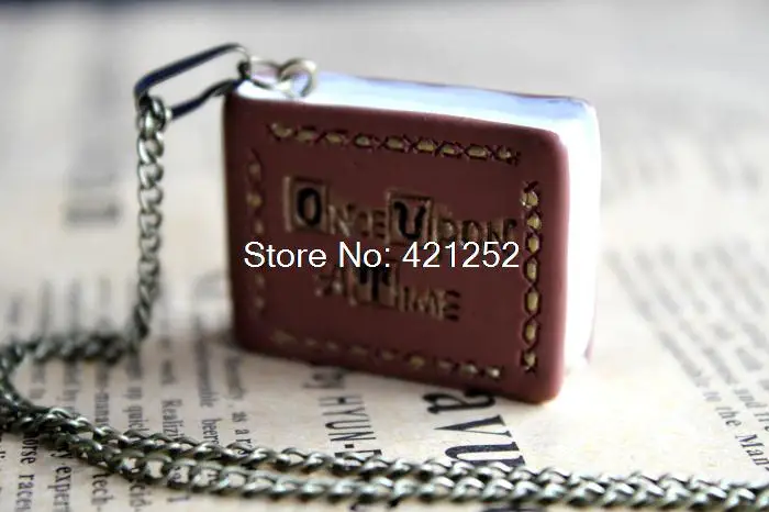

10pcs Once upon a time book necklace, jewelry, gift in bronze tone