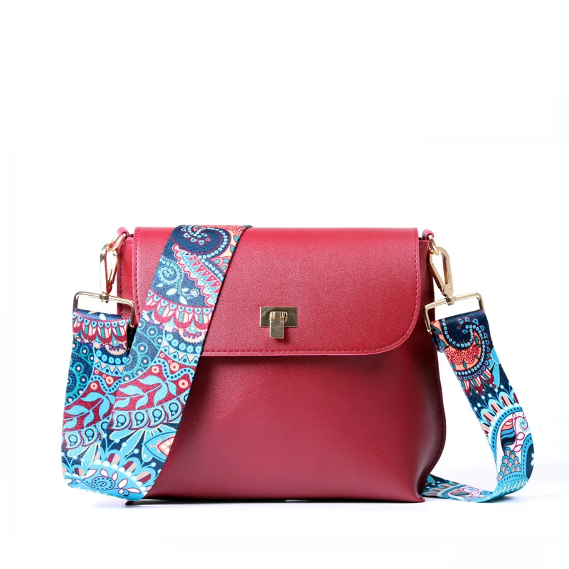 DAUNAVIA бренд Сумки для женщи Дамские PU искусственной кожи плеча Сумки Crossbody Для женщин Курьерские сумки с красочными ремень Сумки сумка женская сумка женская через плечо сумка для женщин сумка женская - Цвет: red2