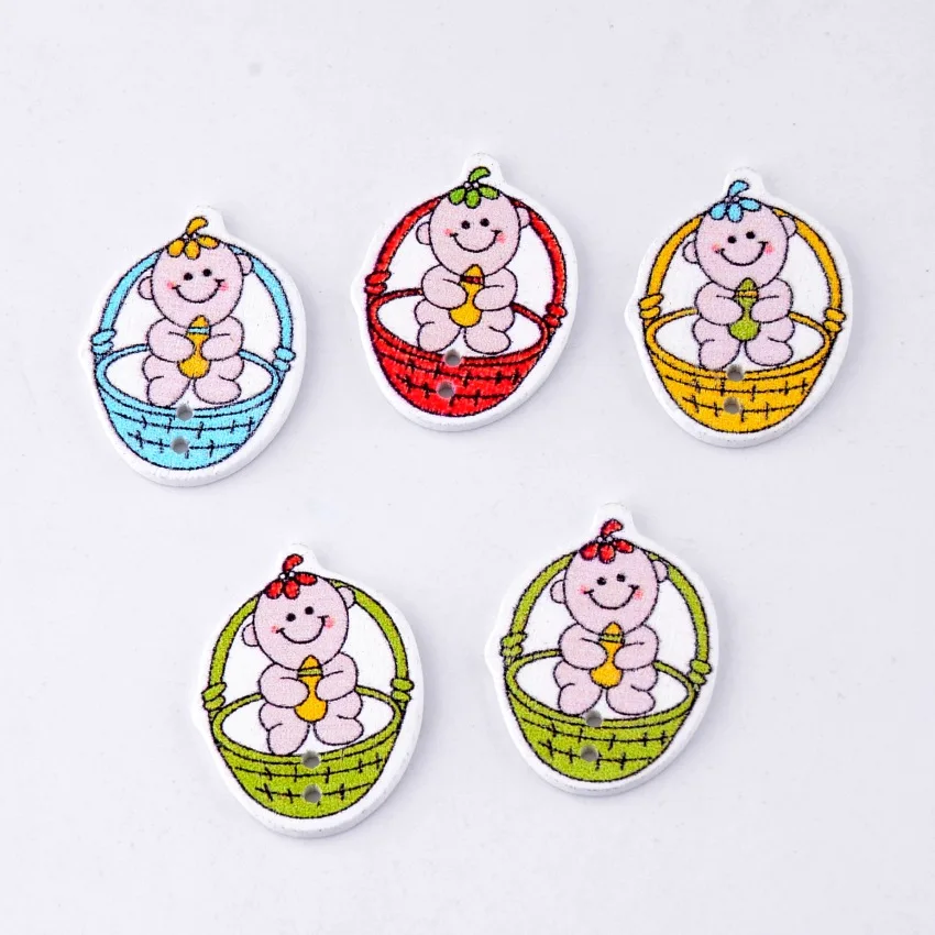 Бесплатная доставка розничная продажа 10 шт. смешанные 2 отверстия мультяшная