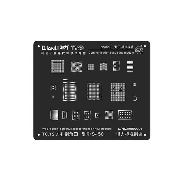 Высококачественный трафарет ToolPlus QianLi Black 3D BGA IC для iPhone 6 6S 7 8 plus X модуль