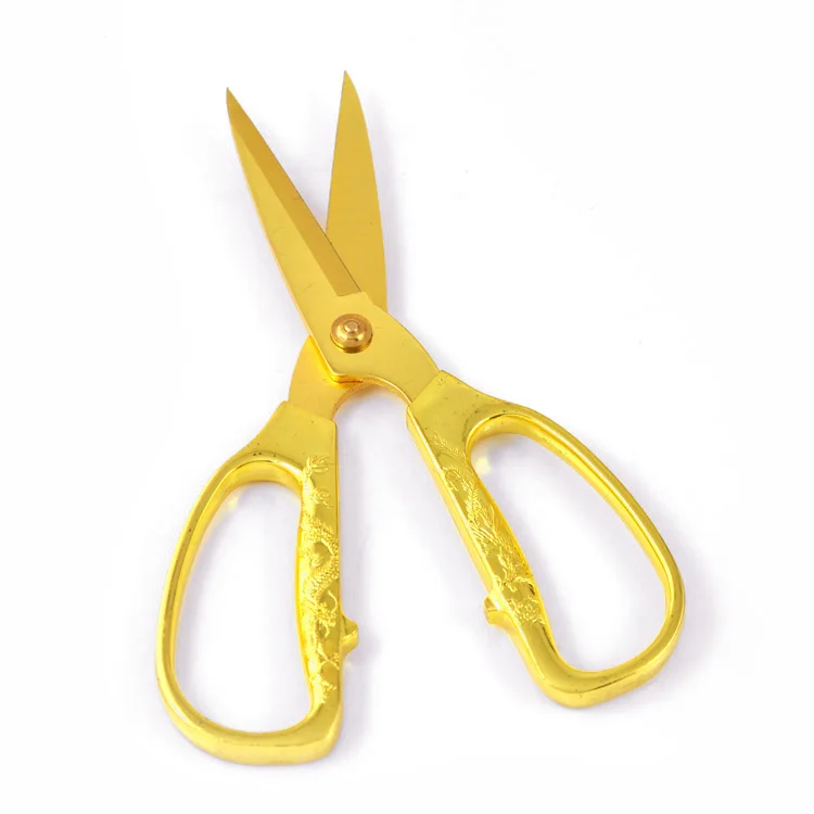 

golden plated dragon patterned ceremonial opening ribbon cutting scissors 1011
