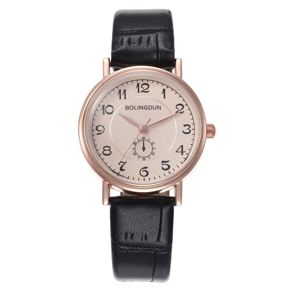 Retro Red Watch Women Leather Band Classics Luxury Fashion Ladies Analog Alloy Quartz Wristwatch For Gift relogio feminino Q4 | Наручные