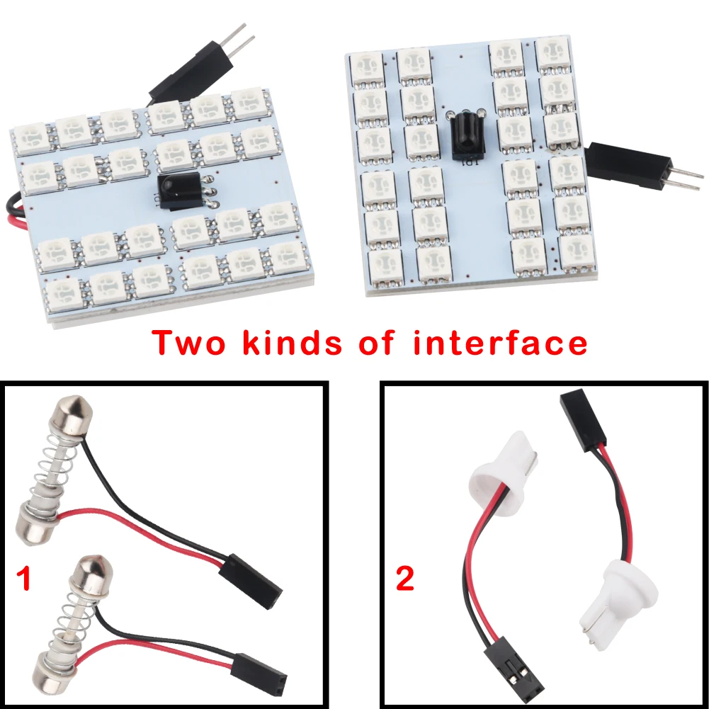 Светодиодная лампа для чтения T10 RGB 5050 12 15 24 36SMD 2 шт. купольсветильник панель с