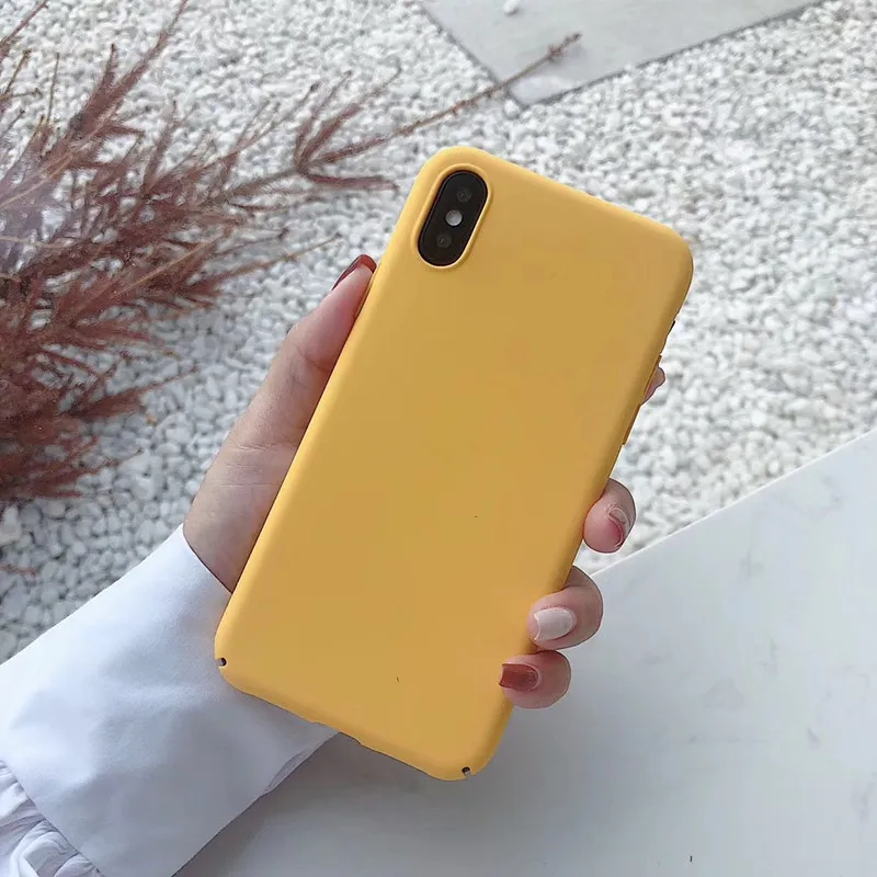 Simple Candy Color Korean Phone Case For 7 Puls 6 6S 8 X Xs XR Xsmax Cases Retro Solid color Hard Plastic Matte Cover |