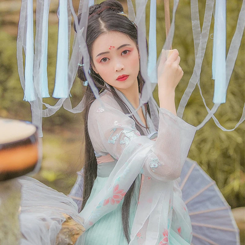 Женское новое платье Hanfu сказочный национальный костюм принцессы Летнее Длинное