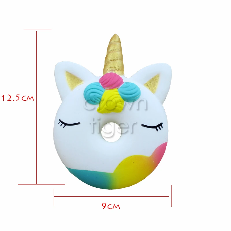 Kawaii 12 см большой мягкий пончик Единорог медленно Восстанавливающий форму