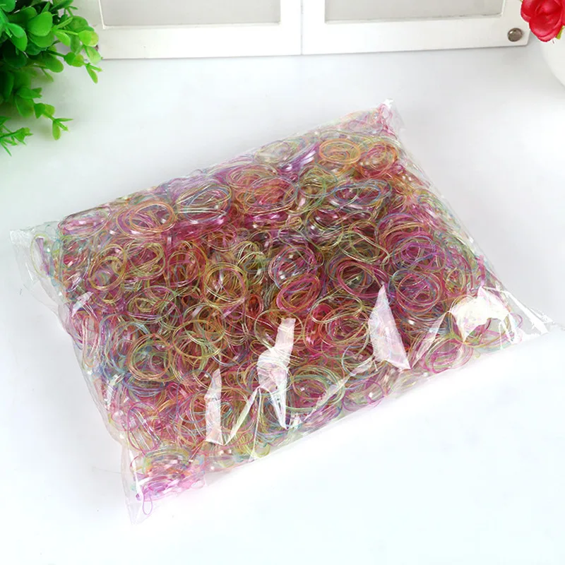 2000 штук упак. резиновая Веревка Держатель для хвоста эластичные резинки волос