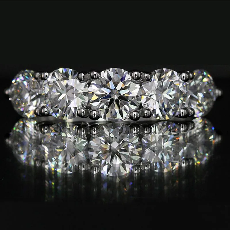 3 4 карат 18K Белое Золото Moissanite бриллиантовое кольцо роскошное Женское