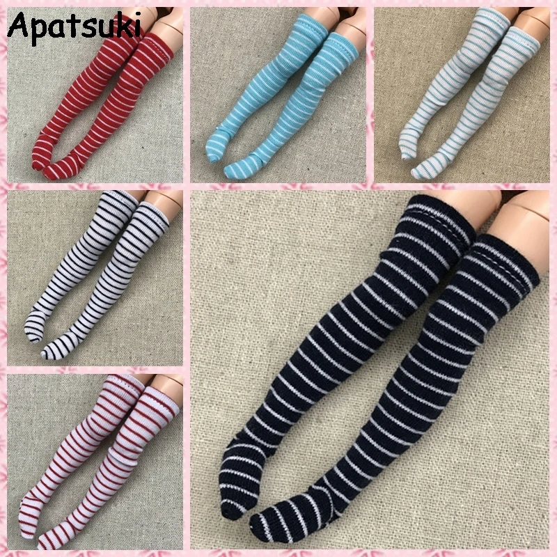5 пар/лот чулки в полоску для куклы Blythe до бедра Барби 1:6 длинные носки Momoko 1/6