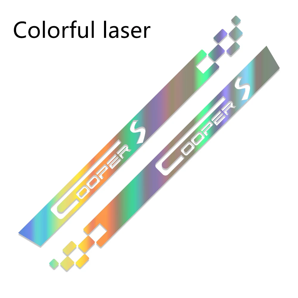 Colorful Laser 2 шт. стильный автомобиль наклейки длинные штаны с полосками, винил для Mini Cooper R56 R57 R58 R50 R52 R53 R59 R61 Countryman R60 F60 F55 F56 F54 - Название цвета: Colorful Laser