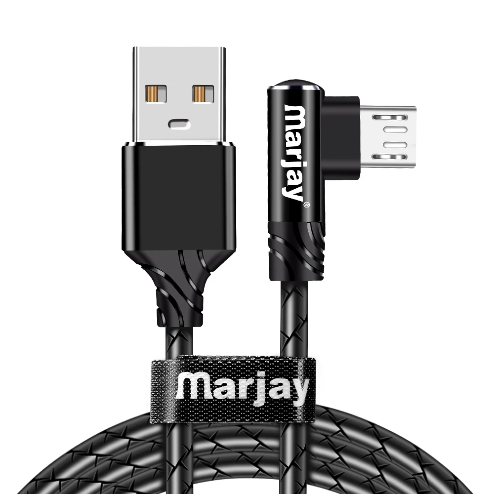 Marjay Micro USB кабель 90 градусов 2.4A Быстрая зарядка данных USB кабель для samsung S7 huawei Xiaomi LG Android Microusb телефонный шнур