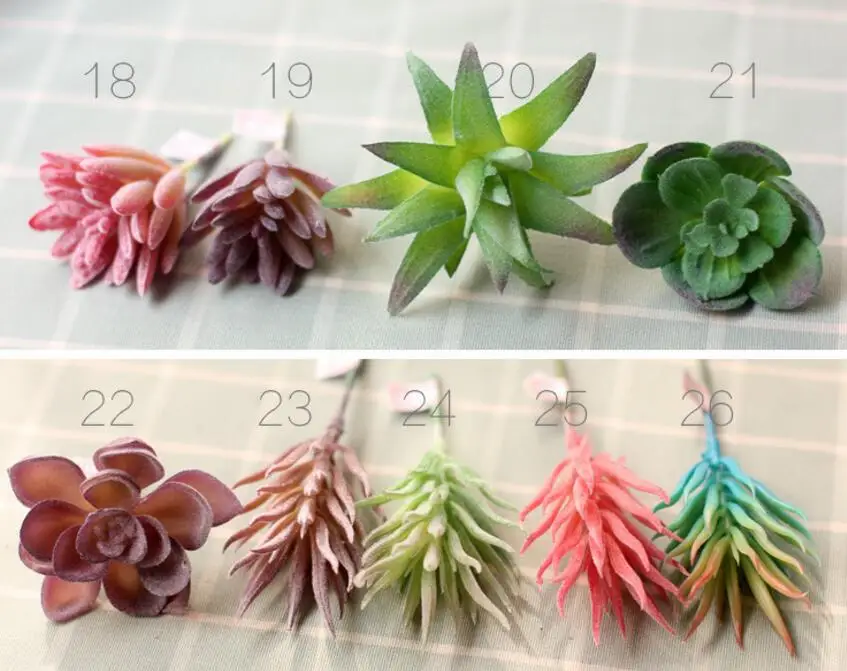 10 шт Красочные Искусственные пластиковые ПВХ суккуленты растения Цветок для