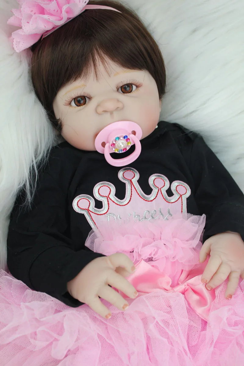55 см всего тела силикона Reborn Baby Doll как настоящие 22 дюймов принцессы для
