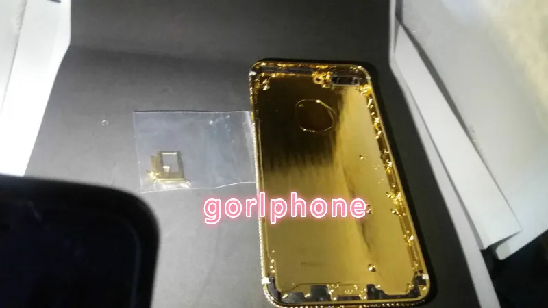 Для iphone 7 и для iphone 7 plus настоящее золото 24ct позолоченный Корпус Замена назад с бриллиантом золото co дизайн