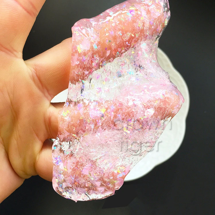 1 шт. ясная блестящая слизь пушистая пена шлама Пластилин Глина слайм с блестками