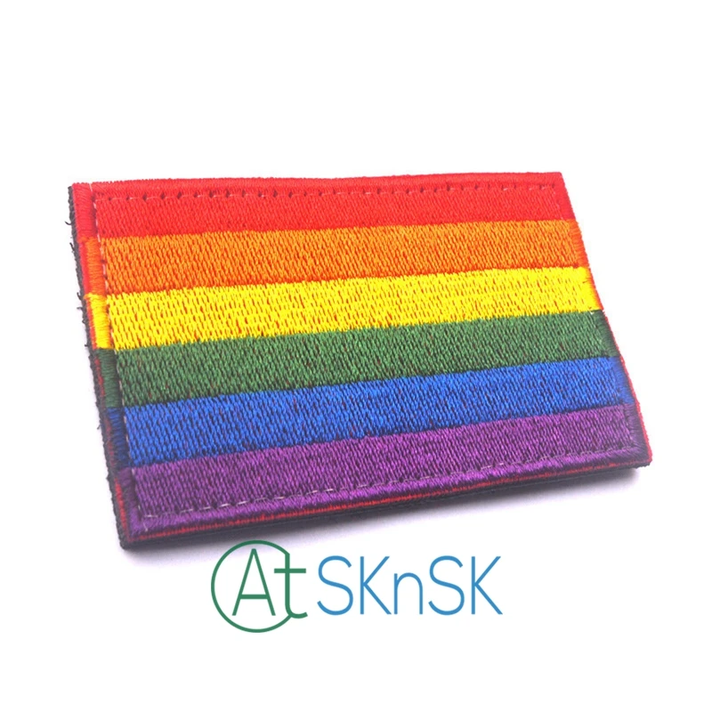 

10Pcs/lot Rainbow Peace Embroidered Iron On Patches Clothes Fashion Patches for Clothes Pride Patch Jacket Badges 8*5cm