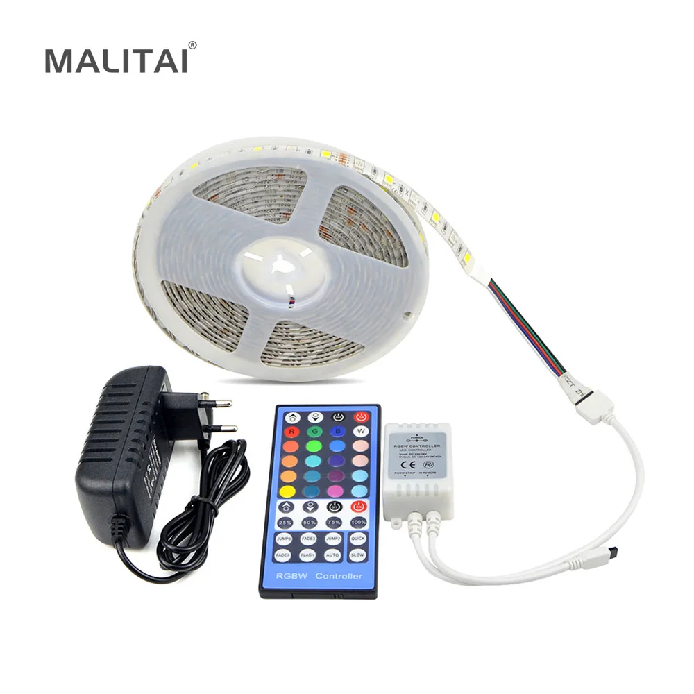 RGBW RGBWW SMD 5050 5 м водонепроницаемая светодиодная лента (RGB + белый) DC12V 40key пульт