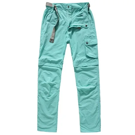 sky blue LoClimb женские съемные анти-УФ походные брюки женские летние водонепроницаемые уличные спортивные брюки треккинговые Короткие Брюки с карманами, AW089 - Цвет: sky blue