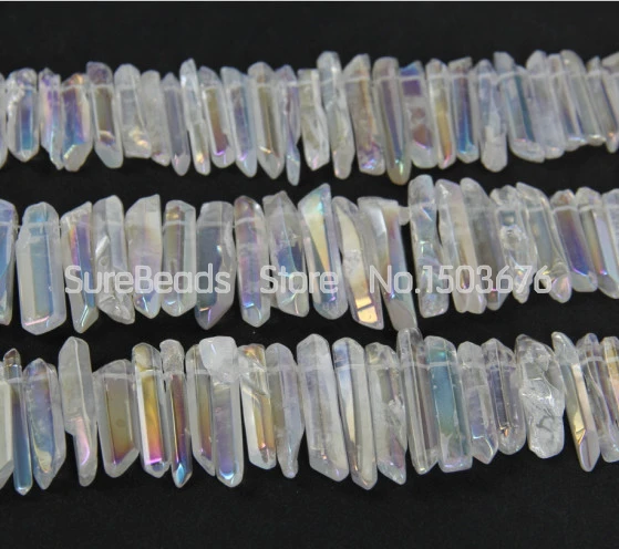 Подвески из натурального кварца с отверстиями бусины необработанного кристалла