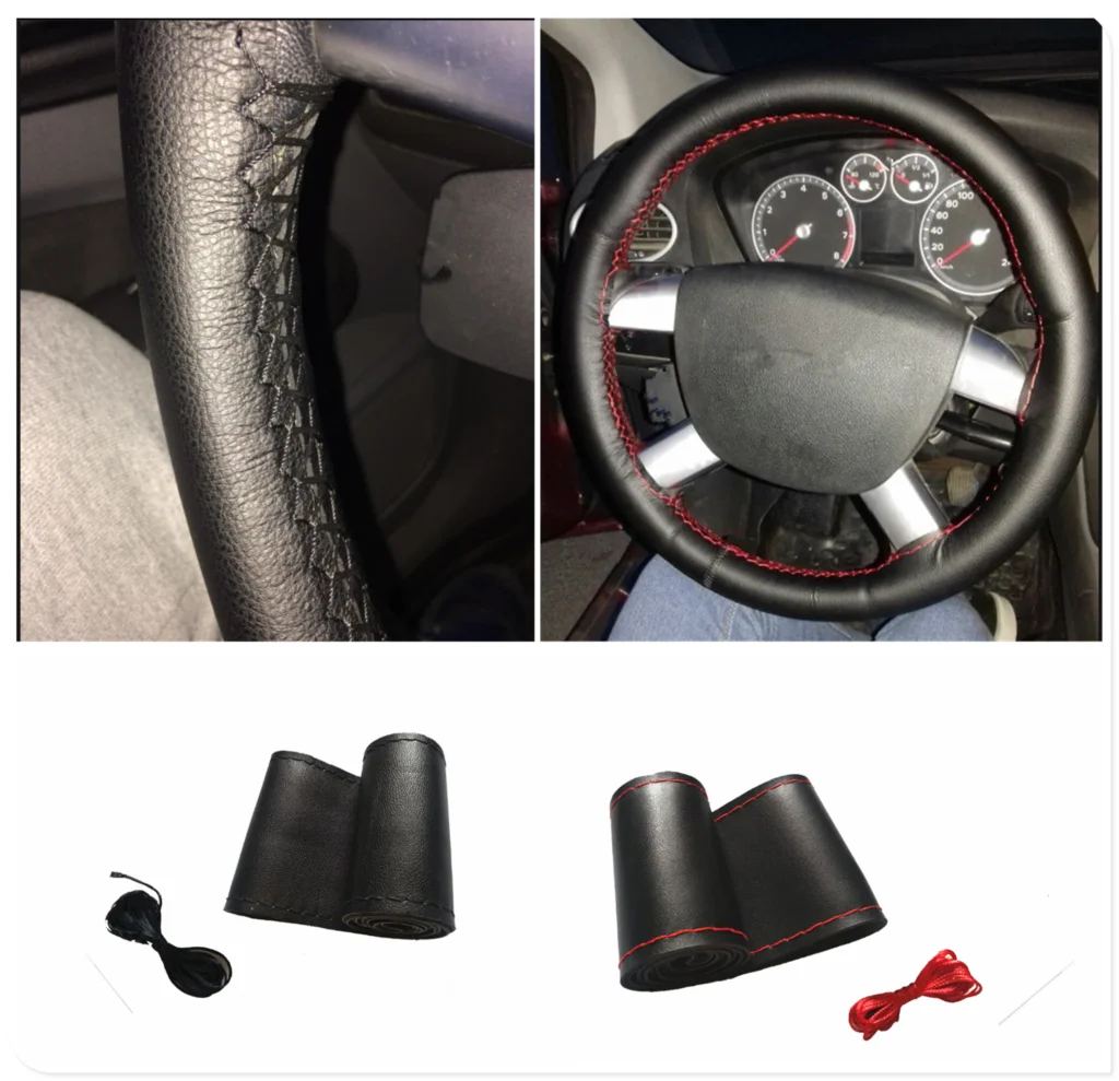 Автомобильная форма микрофибра кожа ручная швейная крышка рулевого колеса 38 см