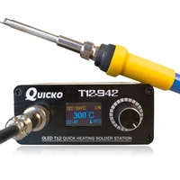 2019 quicko t12 942 mini soldering station with eu adapter 24v3a solder t12 iron tip portable welding tool finished machine