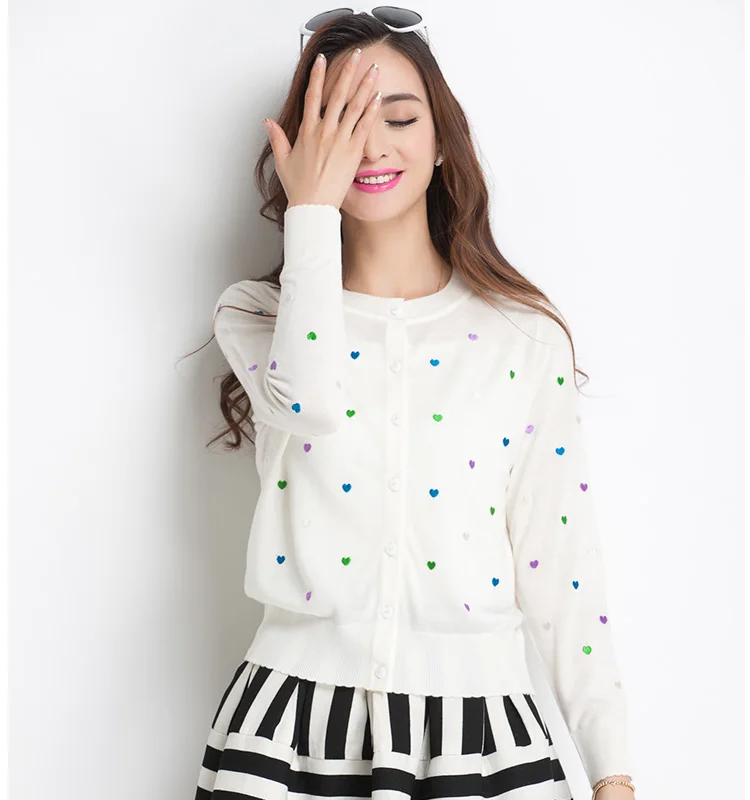 Высокое качество причудливый дизайн вышивка сердце Дамский Длинный рукав