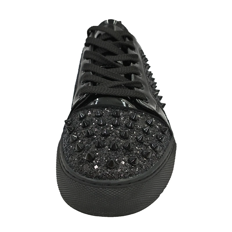 CuddlyIIPanda Men Fashion Punk Style Sneakers Rivet Comfortable Breathable Rivets Shoes Luxury Glitter Trending Bling Loafer | Обувь