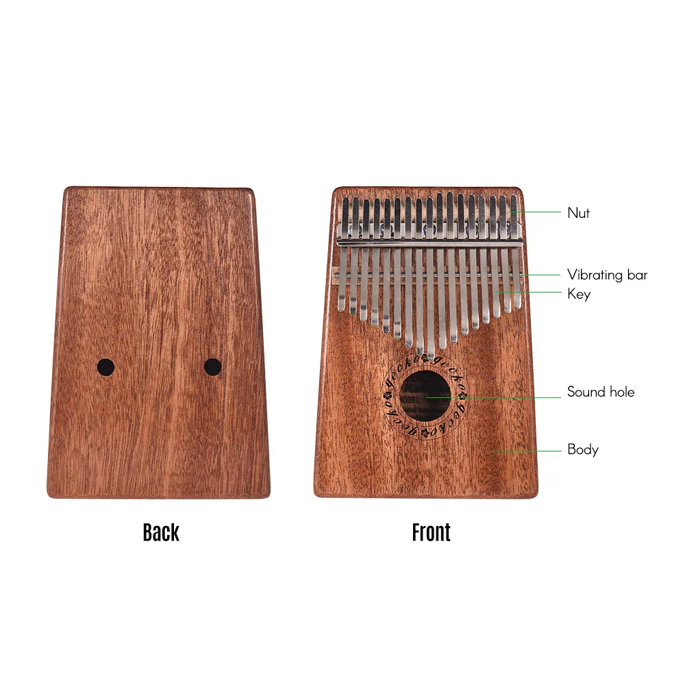 GECKO K17M 17 key Kalimba большой палец пианино Mbira красное дерево твердое с сумкой для