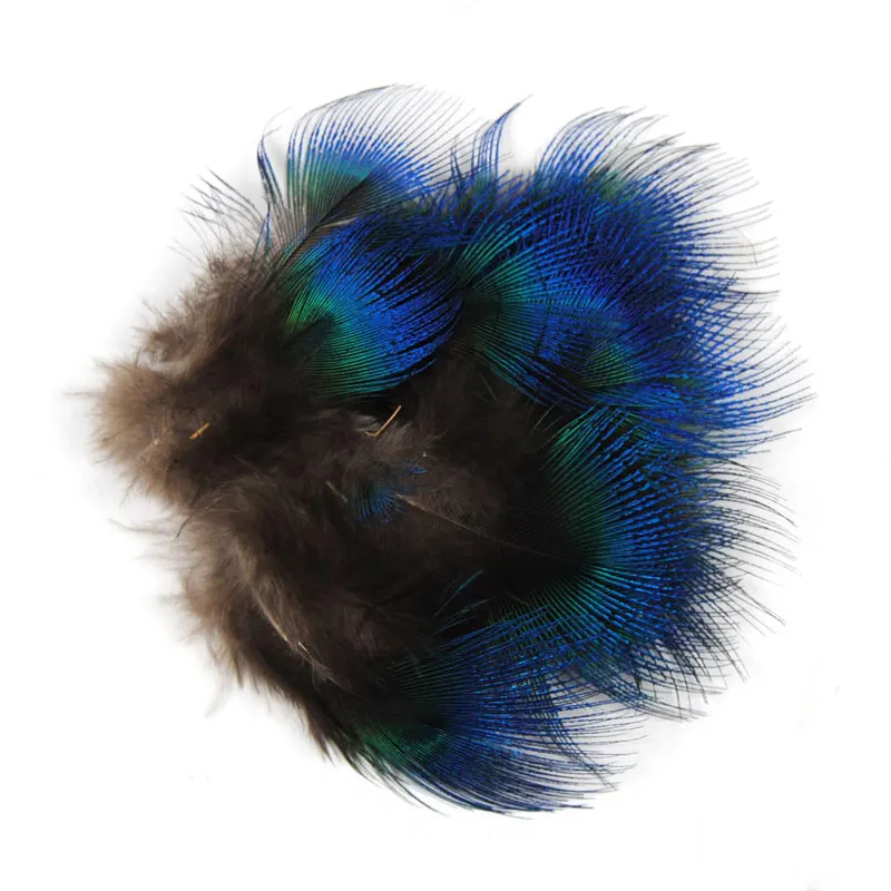 20PCS Hand Picked Small 2-3&quot Fly Tying Peacock Feathers Blue Irridescent Body plummage Tail Throat Check Tag Material | Спорт и
