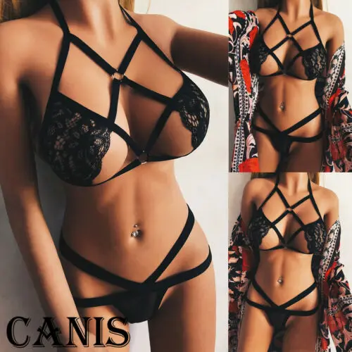 2 шт. Для женщин пикантные туфли лодочки/нижнее белье Sissy кружевные стринги
