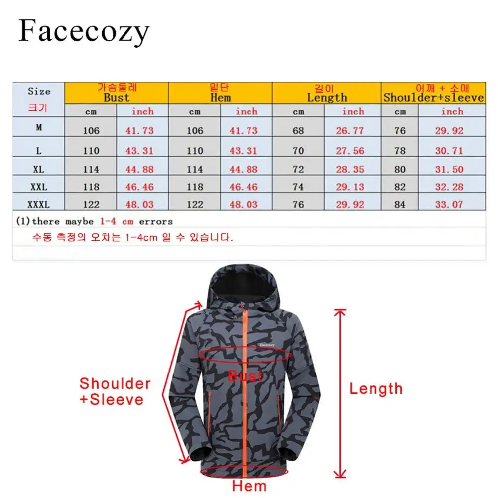 Мужская Флисовая Куртка Facecozy осенняя теплая куртка с капюшоном на молнии спереди