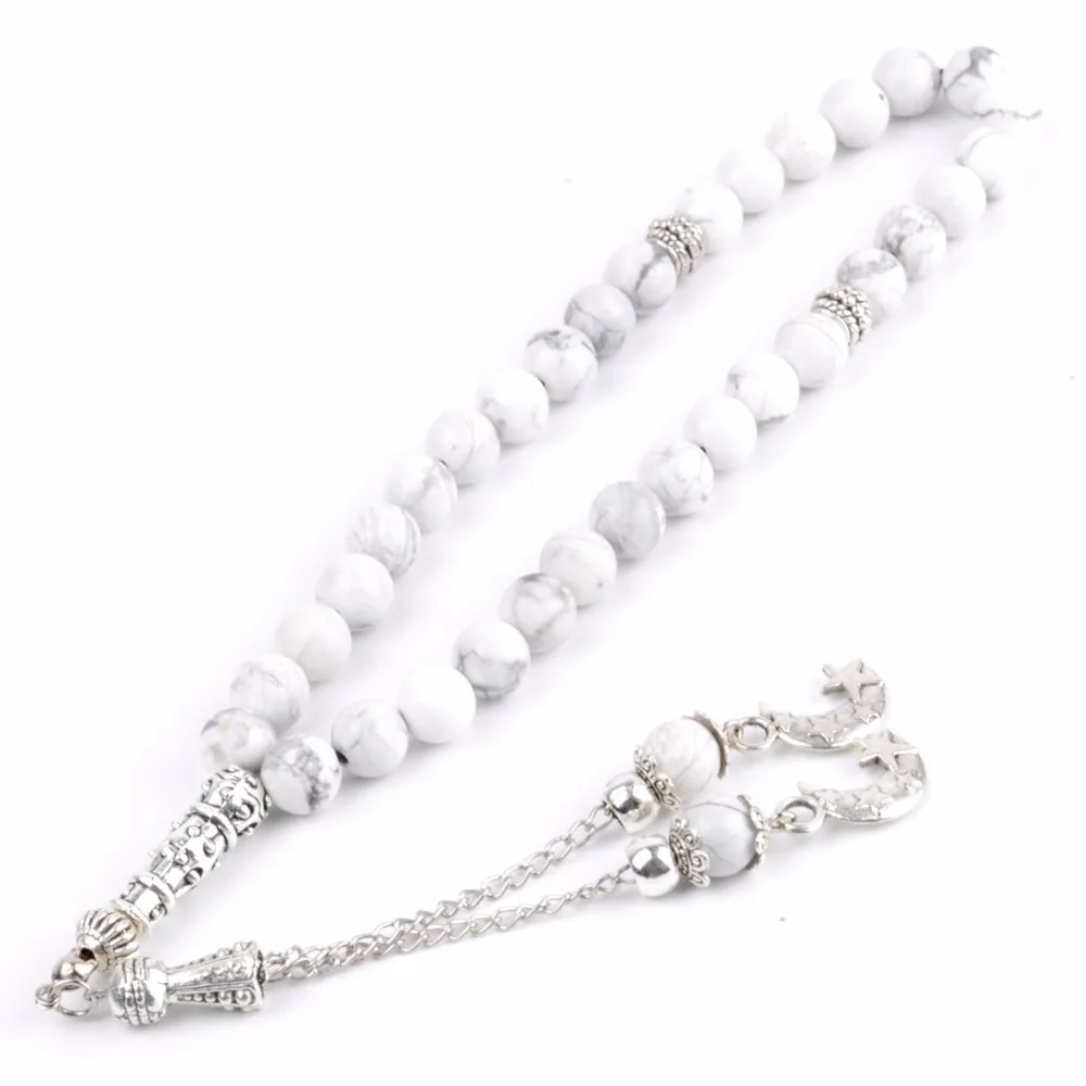 Для мужчин браслет 33 мусульманские четки Классический Шарм Tasbih браслеты для женщин Jewelry натуральный камень Модные Bijoux