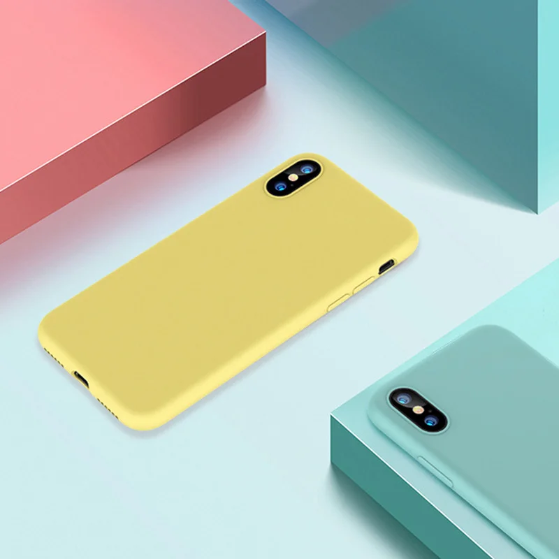 Чехол для Iphone X оригинальный мягкий чехол из жидкого силикона IPhone 6 s S 7 8 Plus 10 XR 6plus