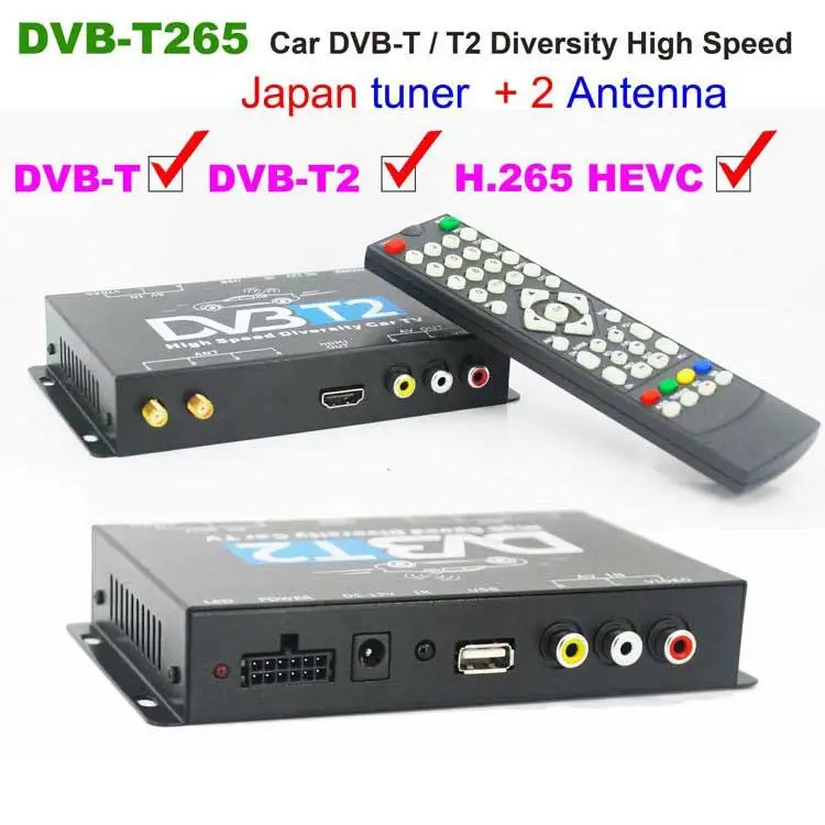Receptor de TV Digital HDTV para coche, decodificador DTV con dos antenas sintonizadoras, H.265, HEVC, MULTI PLP, Alemania, DVB-T265, Freene