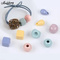 acrylic diy fashion jewelry making beads colorful accessory cream hair rope square ball water drop head ornamental hair beads