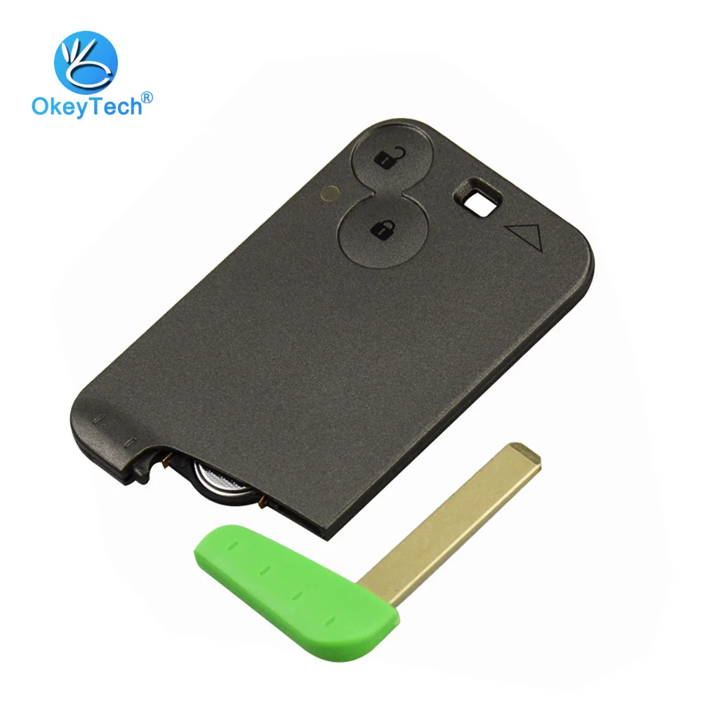 OkeyTech Auto Car Remote Smart Card Key for Renault Laguna Espace 433mhz ID46 PCF7947 Chip 2 Button Uncut Emergency Insert Blade|Ключ от