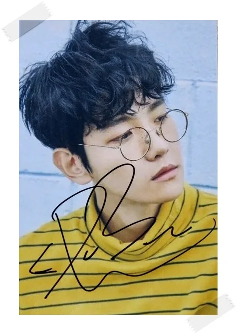 Подписанный KPOP EXO Baek Hyun фото с автографом 6 дюймов Бесплатная доставка 11201706|kpop