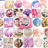 46pcsbox sakura flowers stickers hand account decoration stickers diy diary planner decoration map scrapbook stationery