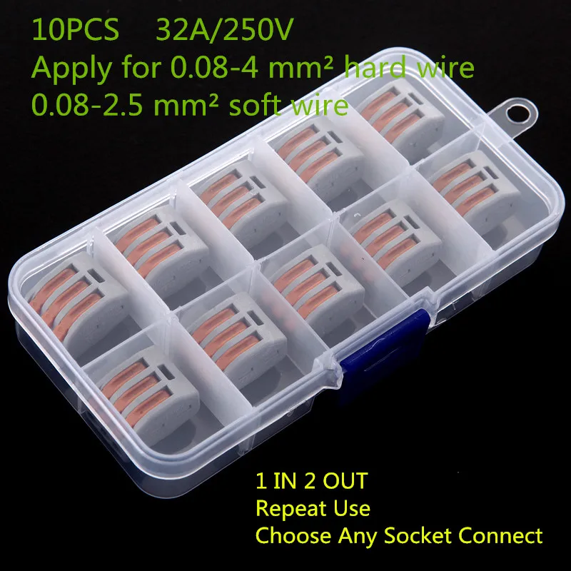 

10PCS YT1088 250V/32A Wire Connector Quick Terminals Universal Connector Electrical Wiring Accessories PCT-213