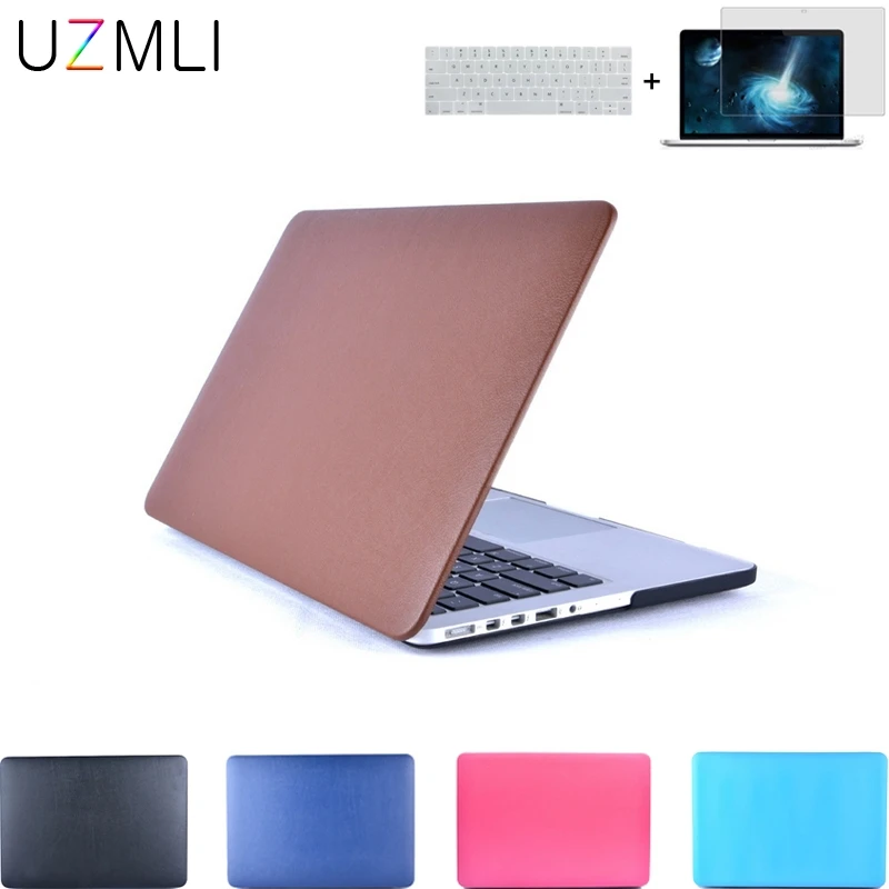 PU кожаный жесткий чехол для ноутбука Macbook Air Pro с retina 11 12 13 15 дюймов новый A1706 A1708 A1707