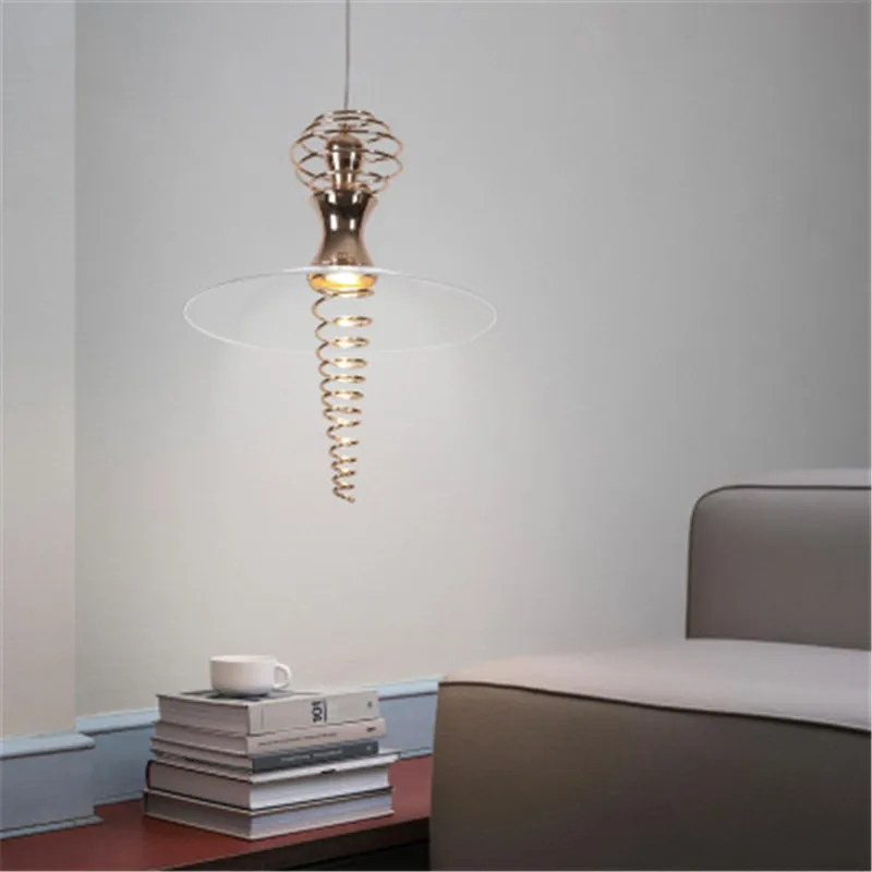 

Simple Personality Post Modern Spiral Glass Chandelier Restaurant Living Room Study Bedroom Bar Cloakroom Clothing Store Light