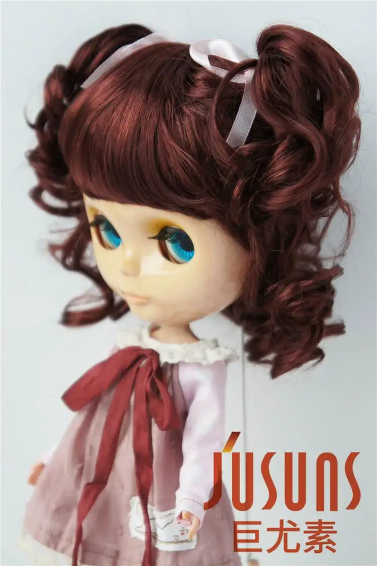 JD011 9-10 дюймов(23-25 см) очаровательные кудрявые BJD кукольные парики Blyth синтетический мохер кукольные волосы большой размер кукольные аксессуары